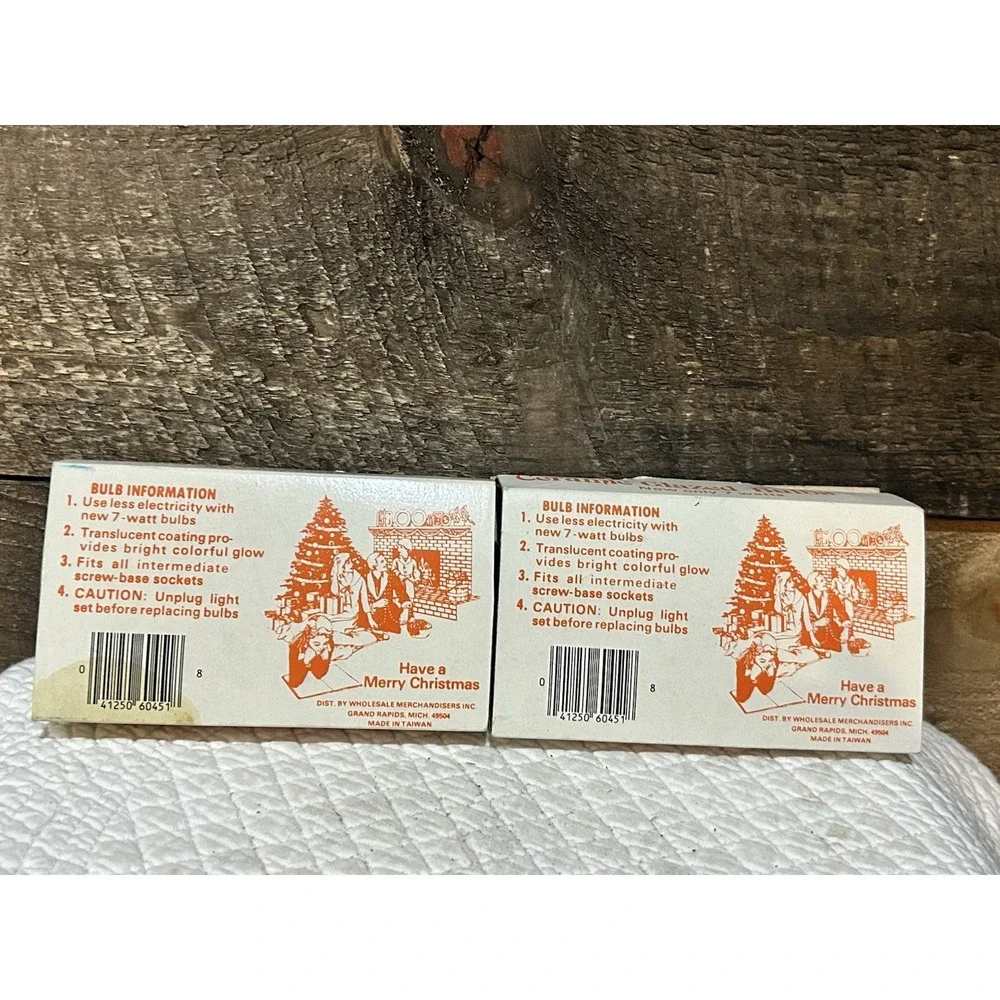 Orange C9 Glazed Bulbs Outdoor Christmas New , VTG  Halloween 2 Pack